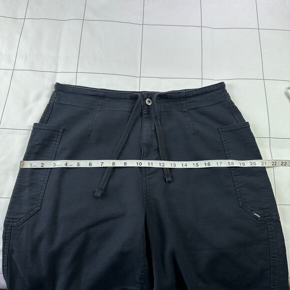 Prana Pants Womens Medium Black Cuyamaca Oversized Barrel Cotton Mid Rise Casual - Picture 10 of 14